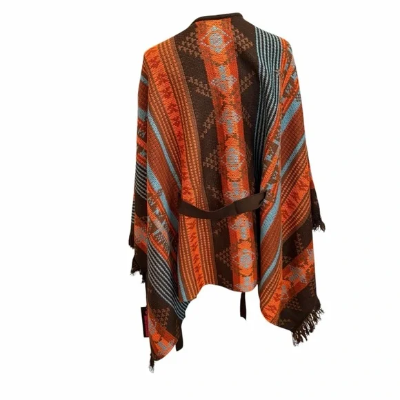 Rock & Roll Denim: Southwestern Knit Poncho Cardigan – Large/XL - Picture 5 of 9